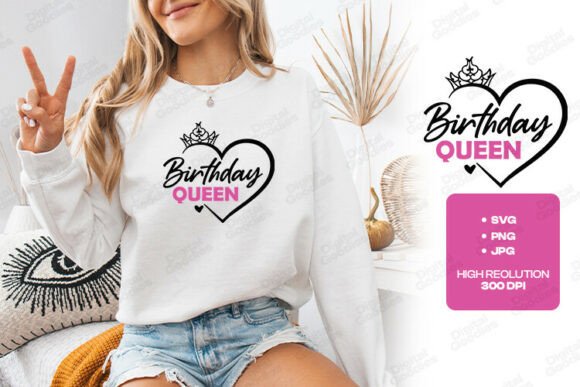 Birthday Queen Crowned Heart Design: A Celebration in Style