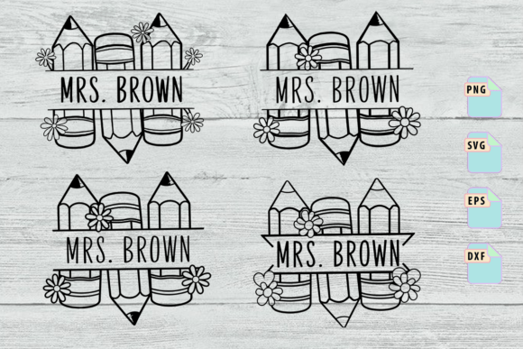 Creative School Design with Pencil Name Frame SVG
