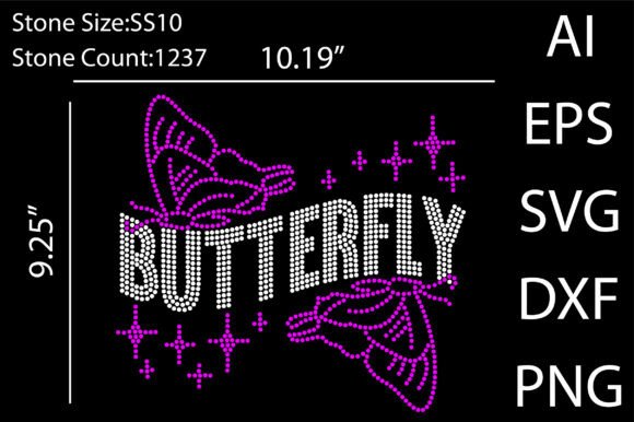 Elegant Butterfly Rhinestone Templates Design