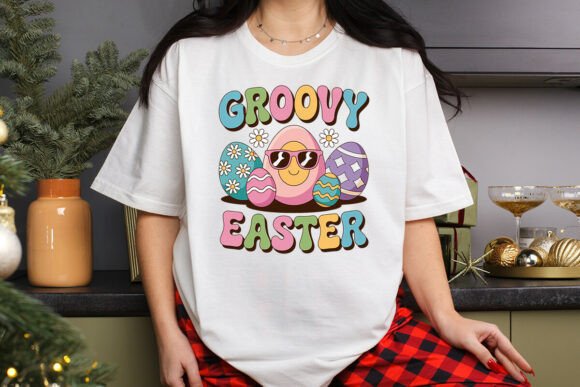 Groovy Easter T Shirt Design: A Modern Graphic Asset