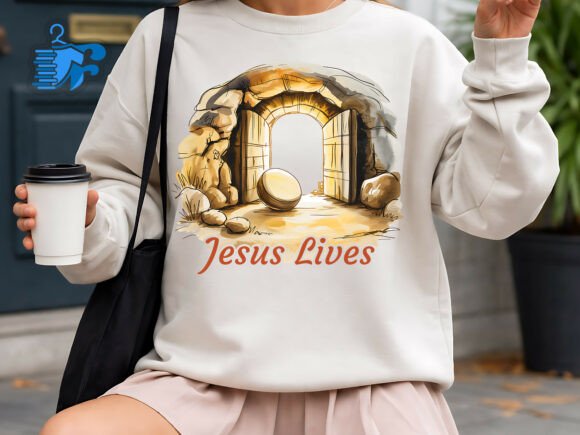 Jesus Lives Christian Easter Design: A Versatile Graphic Asset