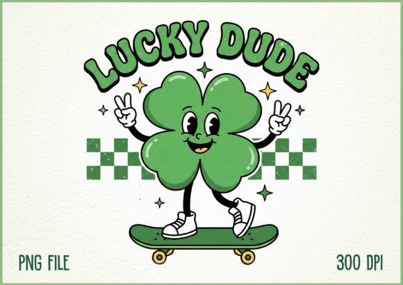Lucky Dude Shamrock Skateboard Design