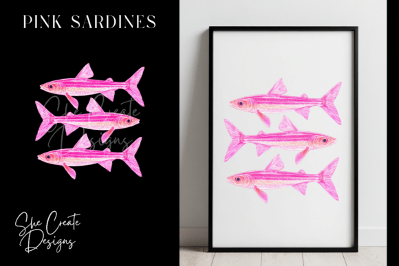Pink Sardine Design PNG: A Creative Asset for Modern Projects