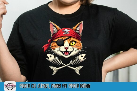 Playful Pirate Cat Clipart for Creative Design