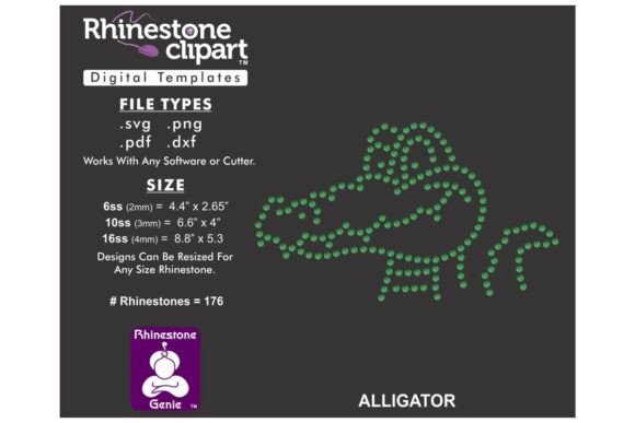 Rhinestone Template Design ALLIGATOR: Elevate Your Creative Projects