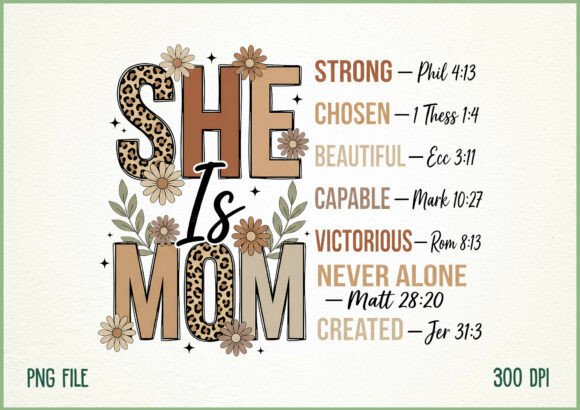 She is Mom Christian Mothers Day Design: A Premium Creative Asset