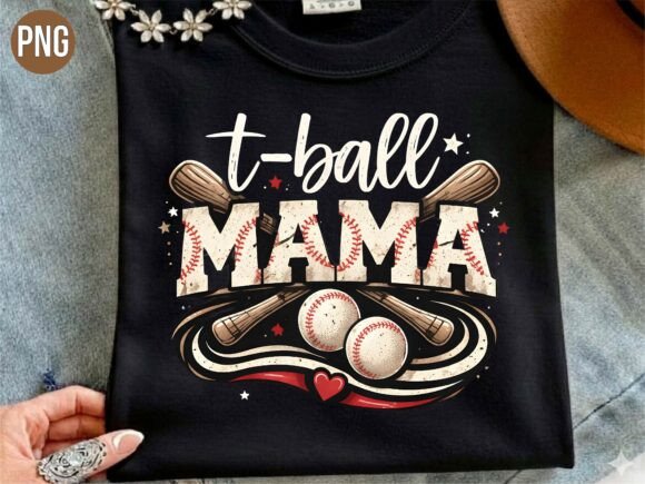 T-ball Mama Baseball Sports Design PNG