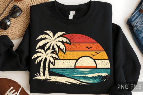 Tropical Palm Tree Ocean Shirt Design: A Coastal Visual Asset