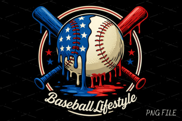 USA Baseball Lifestyle PNG: A Patriotic Design Asset